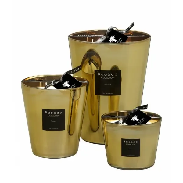 Baobab geurkaars goud Aurum max 10
