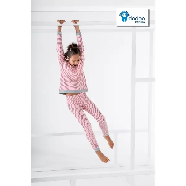 Eskimo Dodoo meisjes Rood gestreepte pyjama (esk.1038)