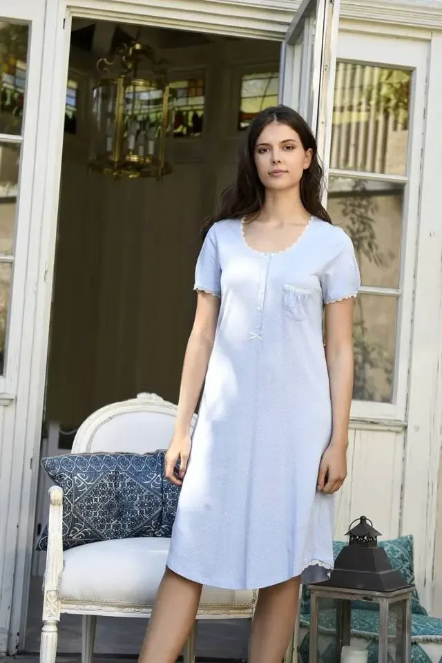 Ringella blauw slaapkleed met korte mouw (RIN.182)