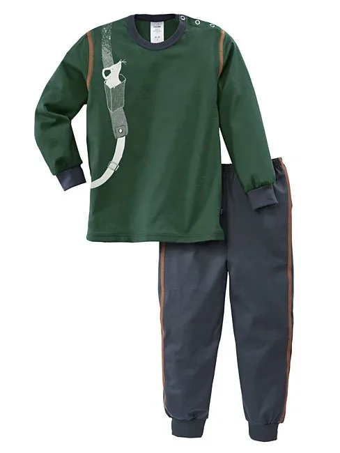 Calida Kinder Pyjama Jongens: Groen wasbeer 100% Katoen (CAL.106)