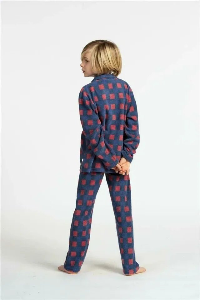 Eskimo Pyjama's jongens: TANGUY fleece pyjama met knopen (ESK.199)