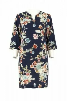 Signe Nature blauw gebloemd kleed (Signe.926)