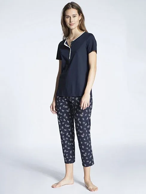 Calida Dames Pyjama Korte mouw / lange broek (100% katoen)