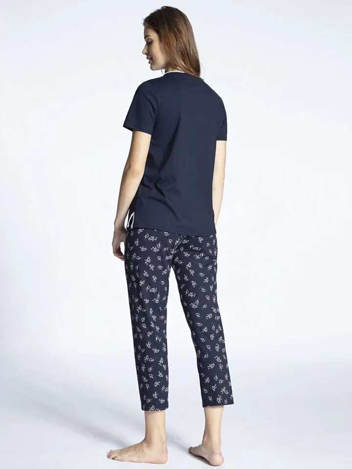Calida Dames Pyjama Korte mouw / lange broek (100% katoen)