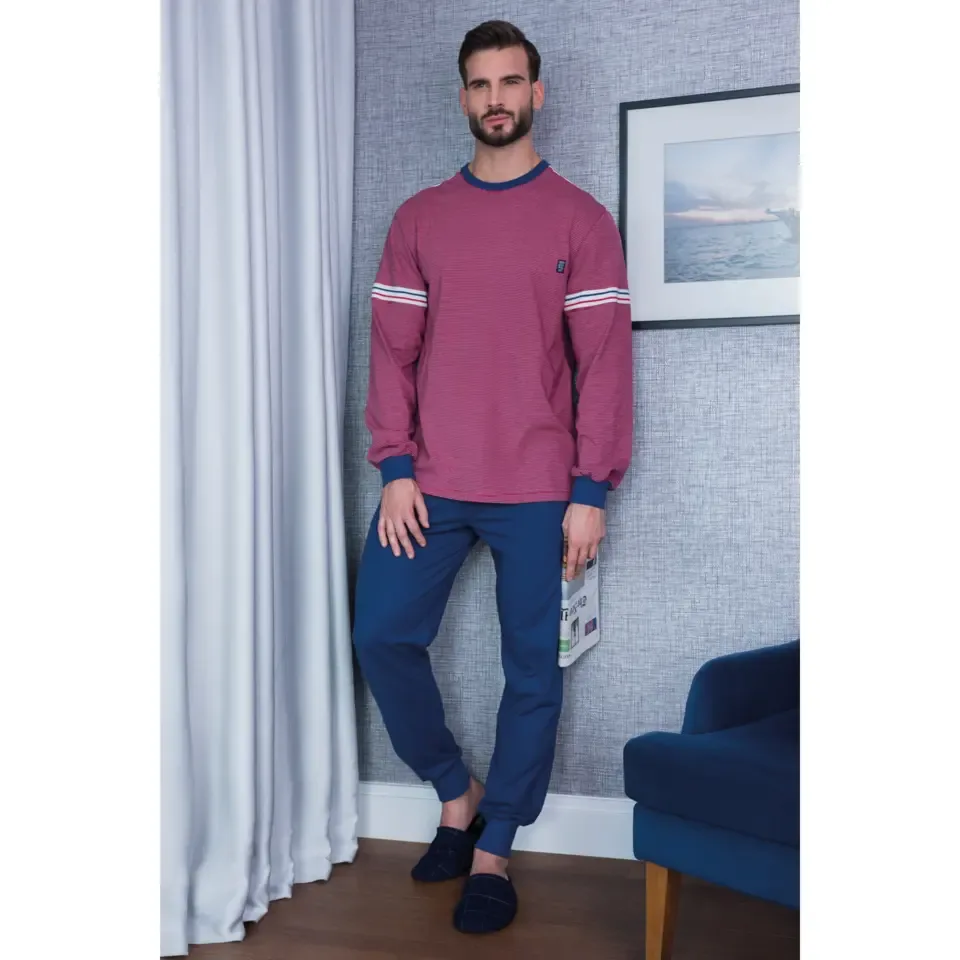 Ammann Heren Pyjama ronde hals 100% Katoen