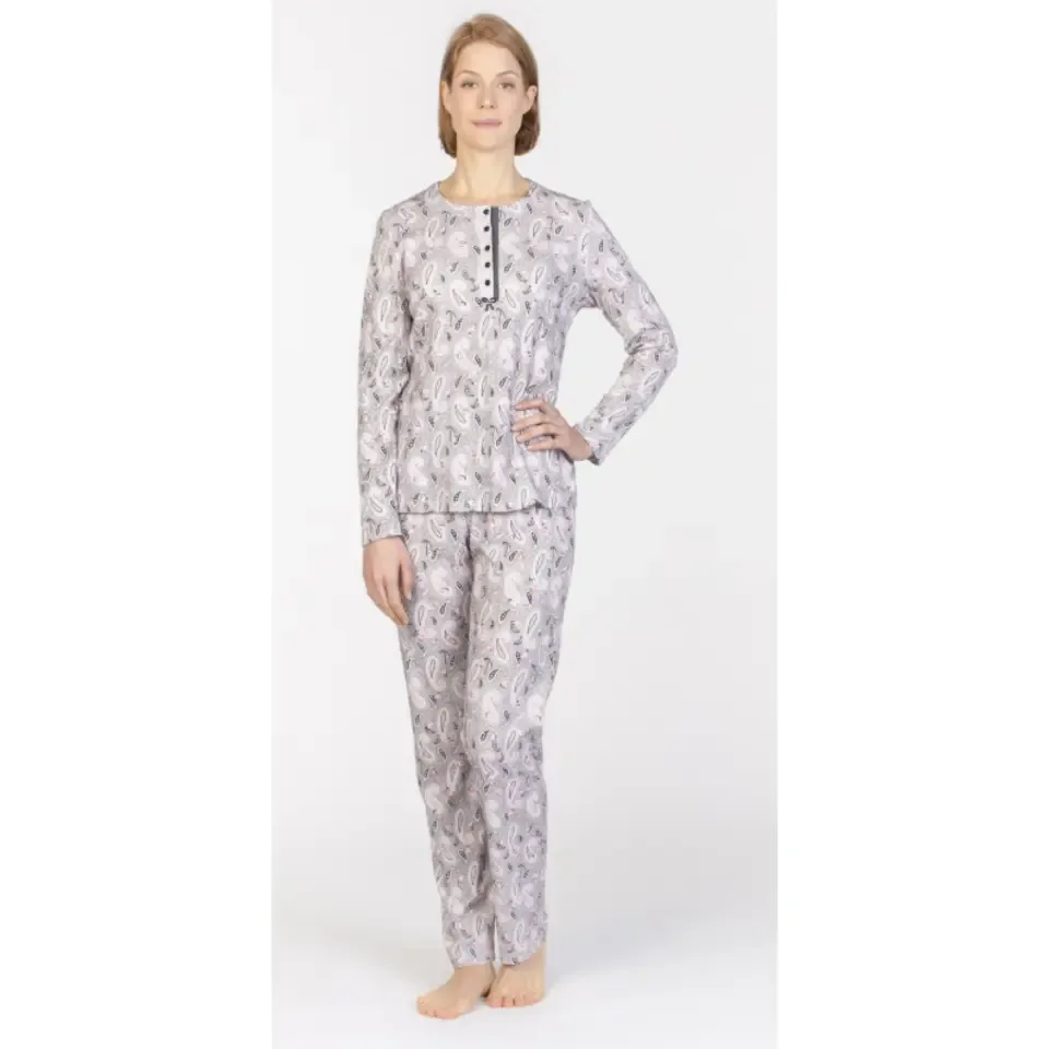 Egatex Pyjama: lange mouw met kasjmier motief.