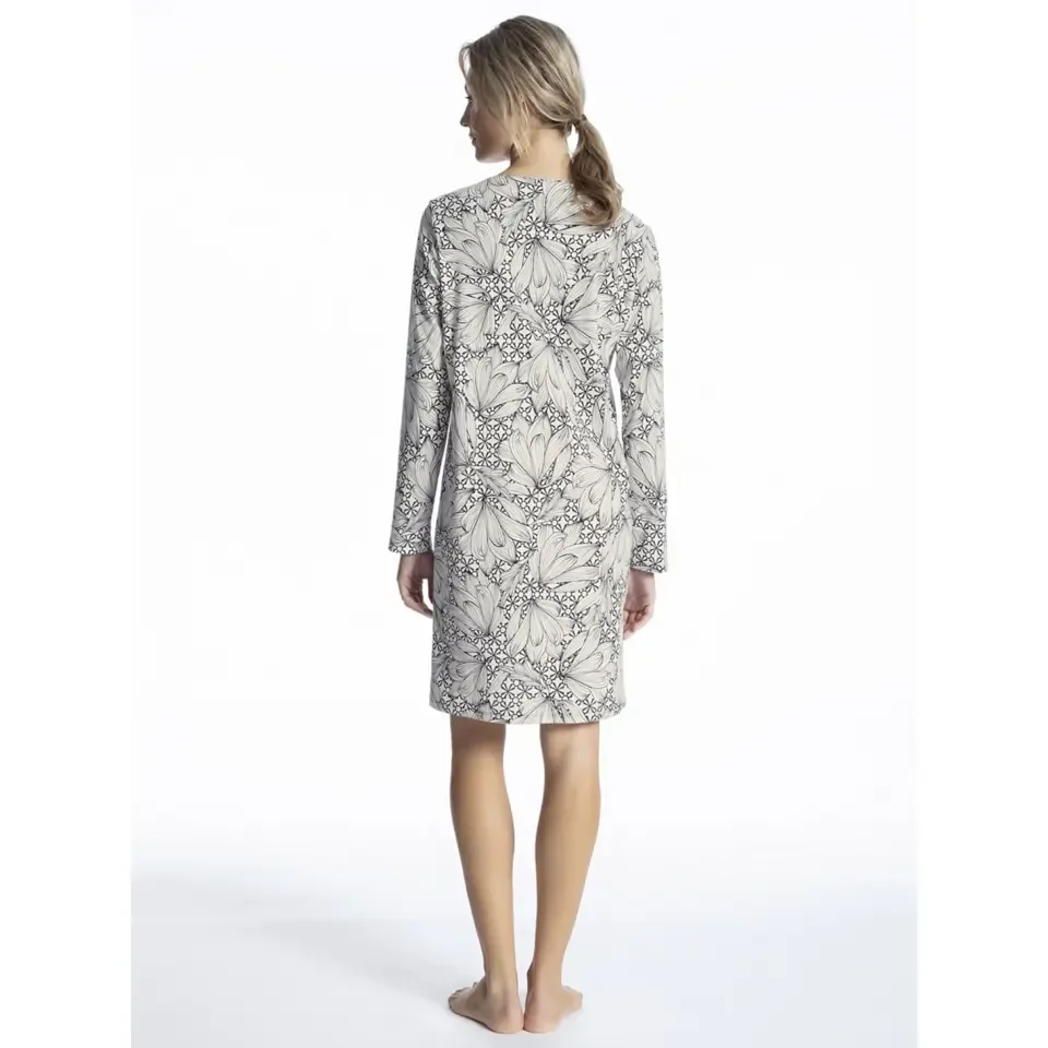 Calida Nachthemd: Lange mouw ( 95cm ) 100% zwitsers Cotton Interlock