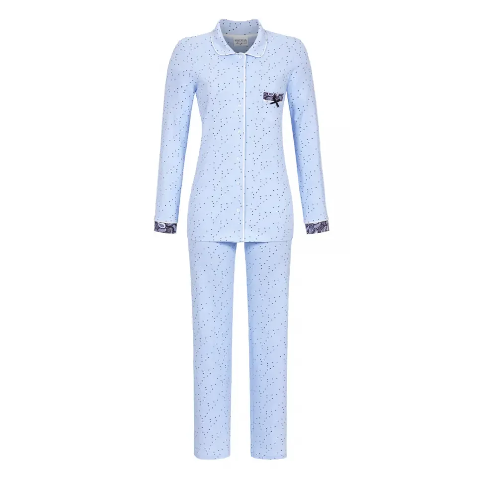 Ringella Doorknooppyjama met kraag, 100% Katoen