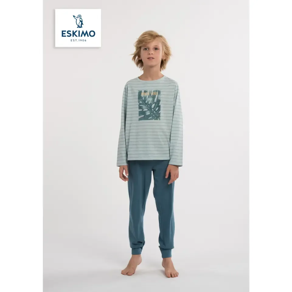 Eskimo Pyjama's jongens: Mitch, lange mouw/brouw 10 - 16jaar