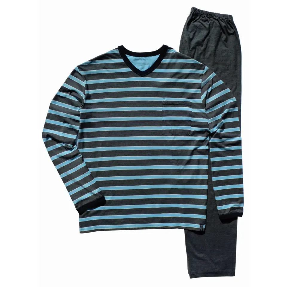 Ammann Heren Pyjama lange mouw / broek extra light katoen.