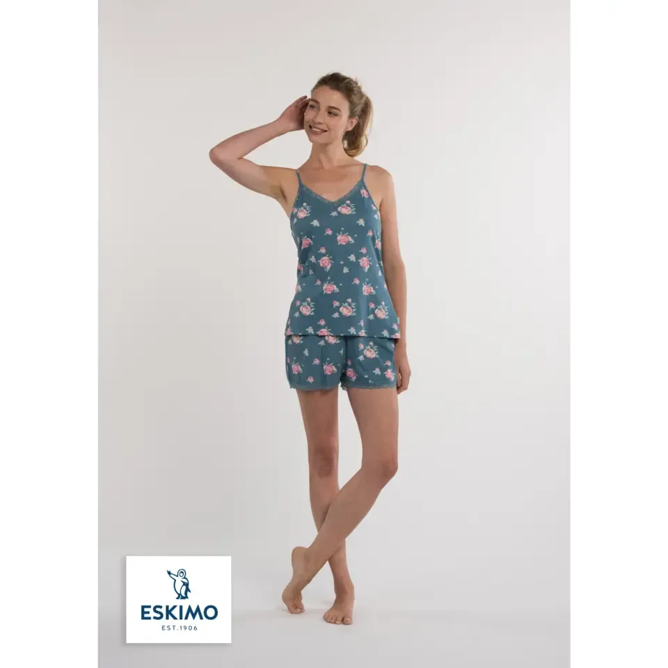 Eskimo Pyjama: Rozetta met fijne bretellen ( 50% Katoen / 560% Modal )