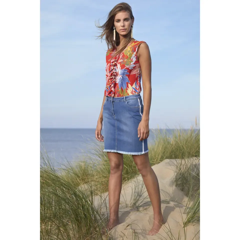 Signe nature damesbloes zonder mouw ( 38 - 48 )