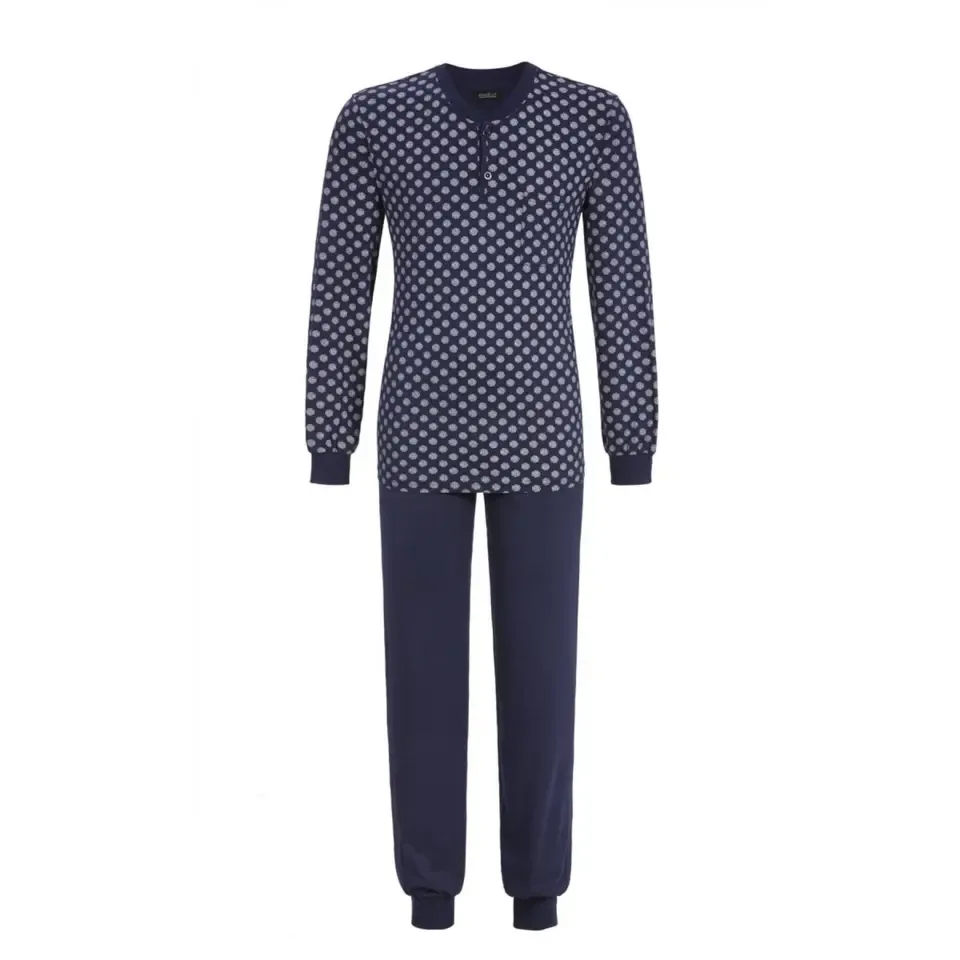 Ringella Heren Pyjama's met pat en knopen lange mouw.M 48 TOT M 60 -4XL