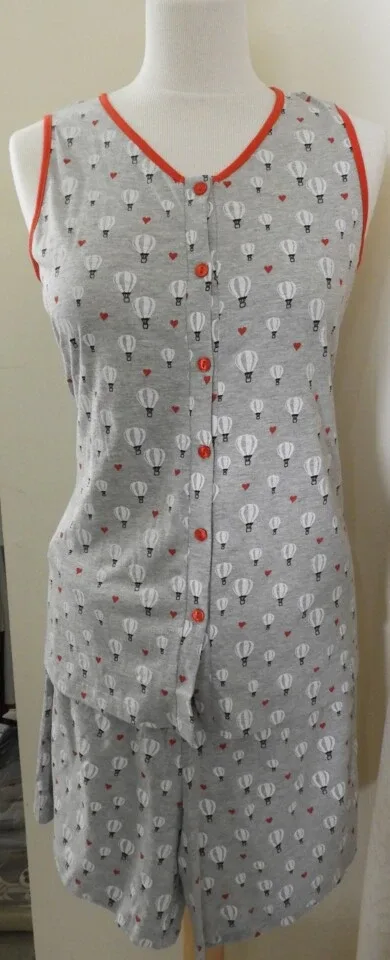 Egatex Dames pyjama doorknoop: Top + short ( Ega.221)