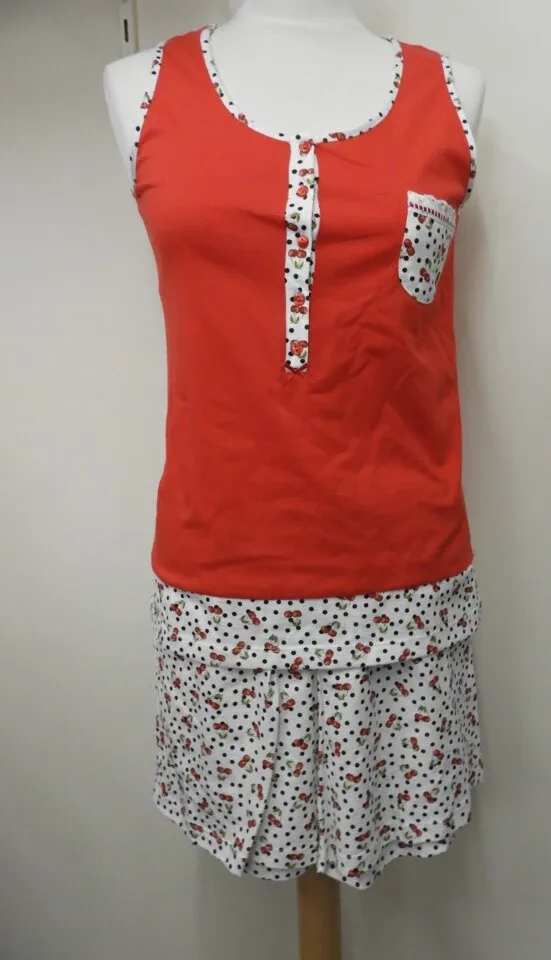 Egatex Dames Pyjama top/short ( kersenmotief) (EGA.210)