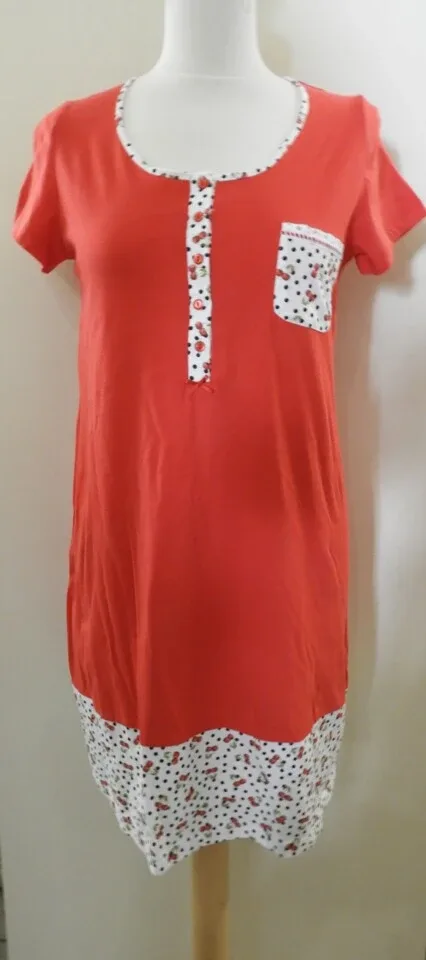 Egatex Dames slaapkleed ( kersen) (EGA.211)