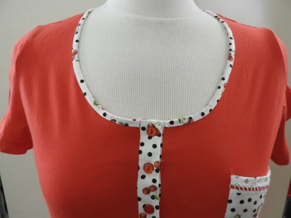 Egatex Dames slaapkleed ( kersen) (EGA.211)