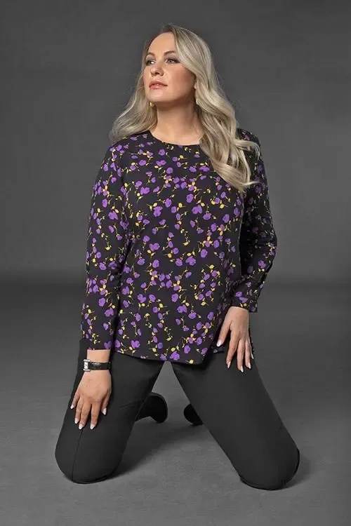 Mona Lisa Zwarte broek met elastiek ( tot maat 50 ) ( Mona.120)