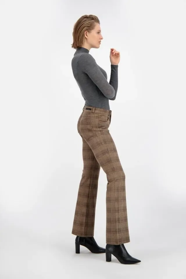 Para Mi Damesbroek: Jade Brushed Check Camel: Prince des galles ( PARA.127)