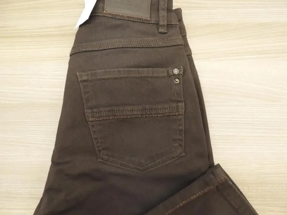 Para Mi Damesbroek: Nikita Color denim: Dark Brown L30 ( PARA.128)