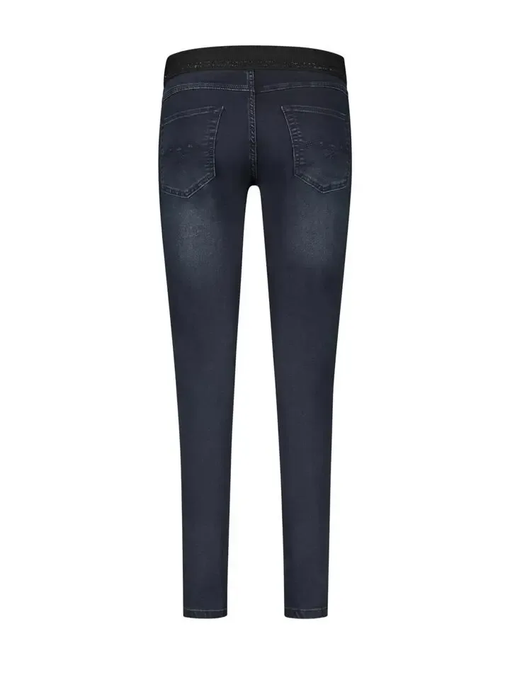 Para Mi Damesbroek: Ruby Heaven Denim Used Dark blue ( elastiek ) L32 ( PARA.136)