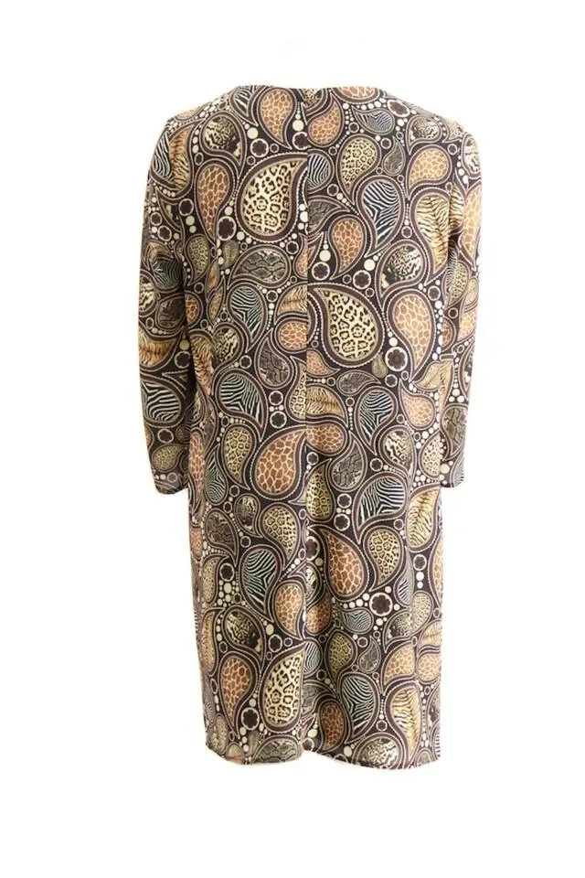 Signe Nature Kleed ( Zwart / Camel ) 3/4 mouw ( Signe.946 )