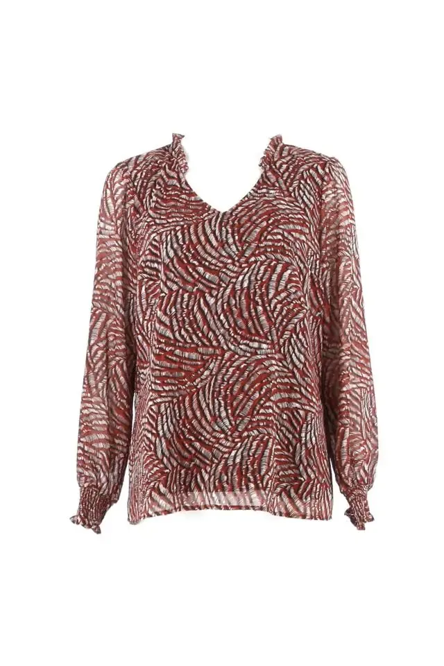 Signe Nature Bloes met rode print ( Signe.954)