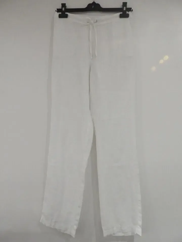 Signe Nature Witte Linnen broek op elastiek (Signe.919)