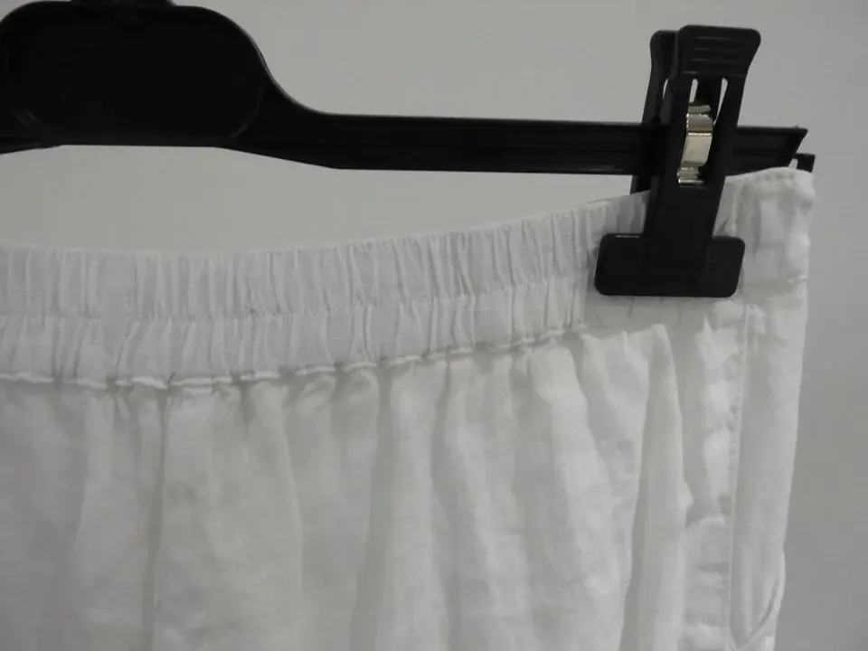 Signe Nature Witte Linnen broek op elastiek (Signe.919)