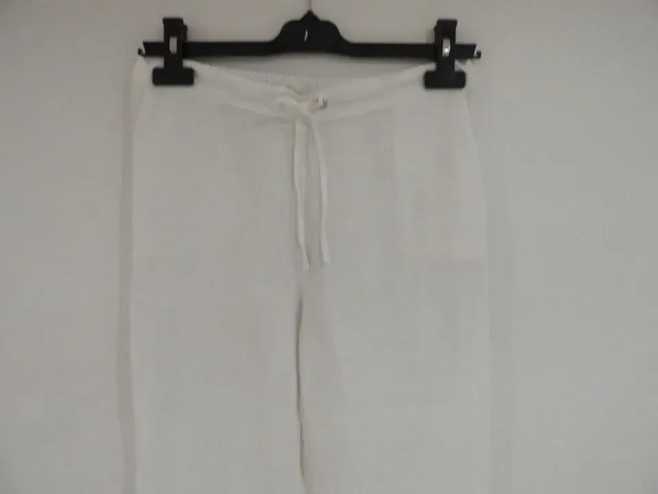Signe Nature Witte Linnen broek op elastiek (Signe.919)