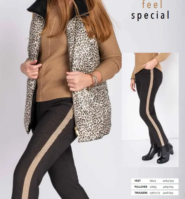 Kj Brand Damesbroek Camel tot maat 54 ( elastiek ) ( BRA.210 )