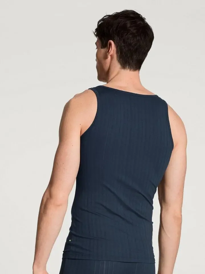 Calida Heren onderhemd zonder mouwen: Athletic shirt Blauw ( CAL.138 )