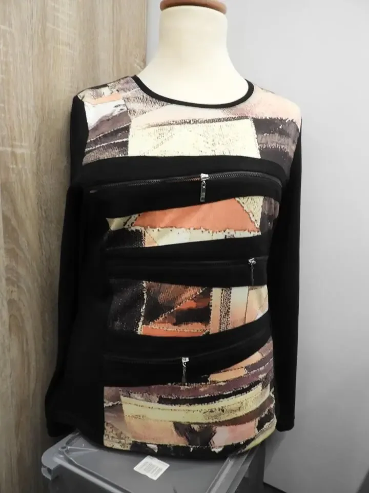 Femme Pull fantasie ritsen: fijne brei ( God.27 )