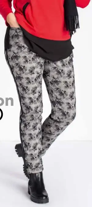 Kj Brand Broek: Prince des Galles met bloemenprint ( Elastiek in de lenden ) ( BRA.215 )