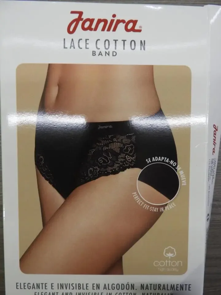Janira Carey Lace Cotton Band: Zwart ( Hoge taille ) Naadloos ( JAN.110)