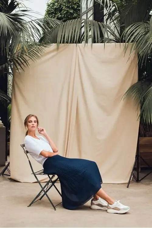Signe Nature Plissé Jeans Rok ( Signe.989 )