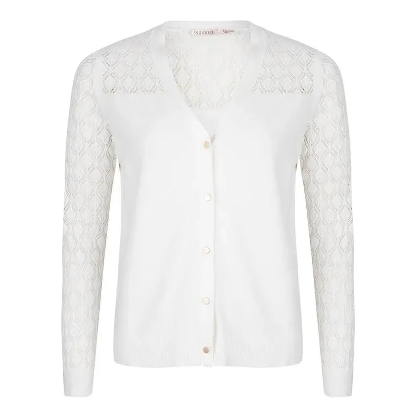 Esqualo Off White Gilet Gebreid ( ESQ.170)
