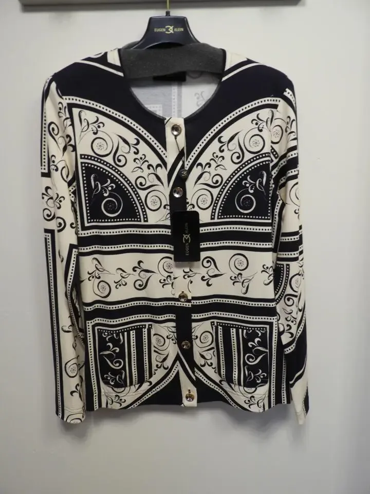 Eugen Klein Fijne Gilet met knopen: Blauw / Beige ( EUG.48 )