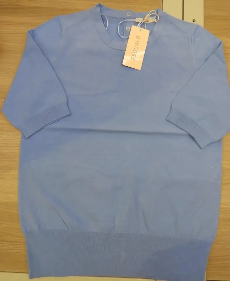 Esqualo Gebreid T-shirt: blauw ( ESQ.175 )