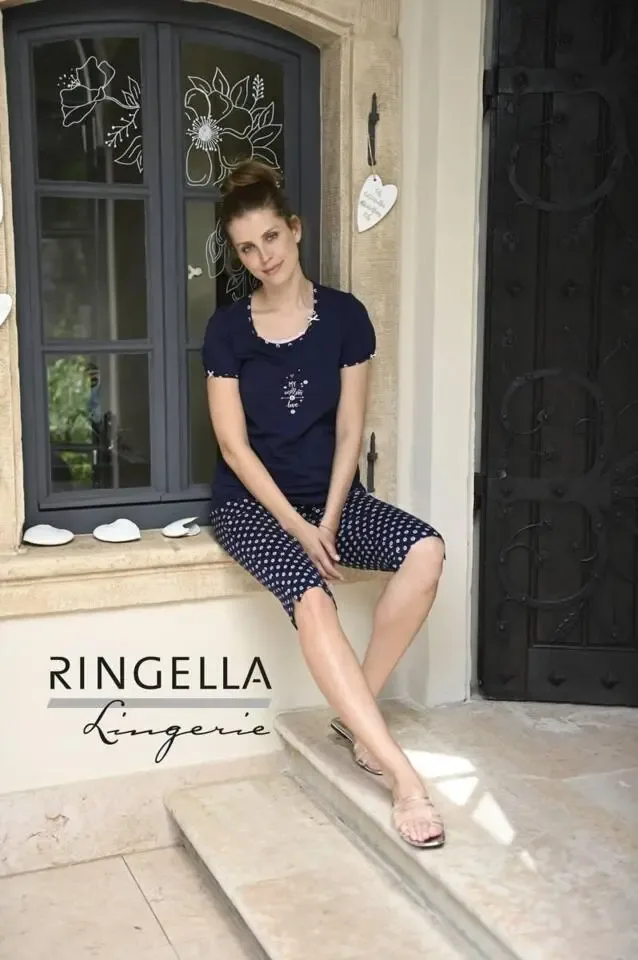 Ringella Dames pyjama: t-shirt met 3/4 broek ( RIN.262 )