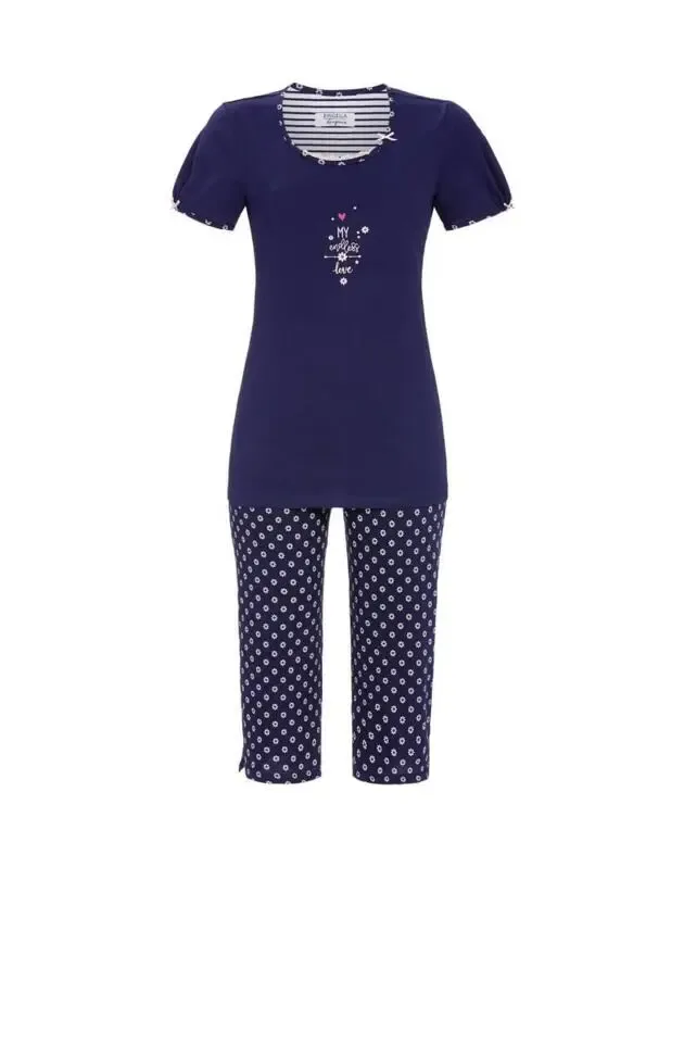 Ringella Dames pyjama: t-shirt met 3/4 broek ( RIN.262 )