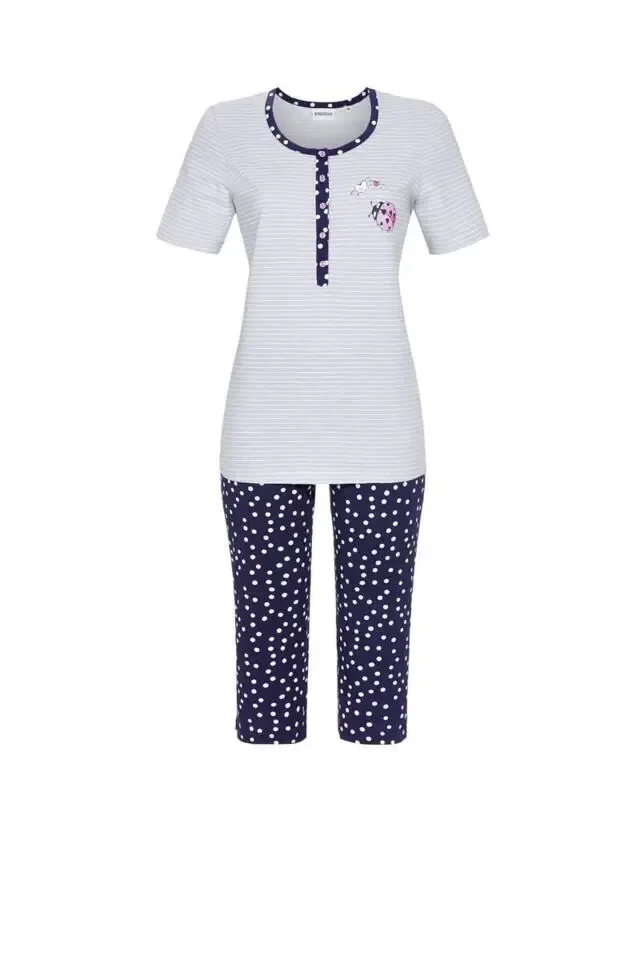Ringella Dames Pyjama met 3/4 broek: tot maat 54 ( RIN.263 )