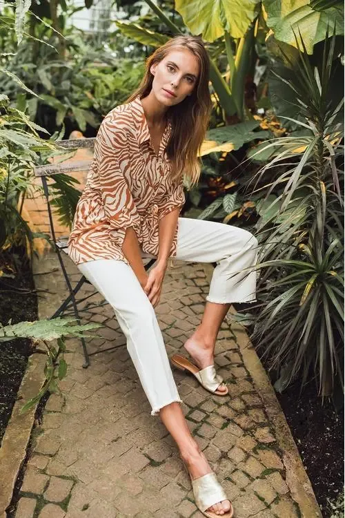 Signe Nature Tuniek: Cognac / ecru ( Signe.1003)