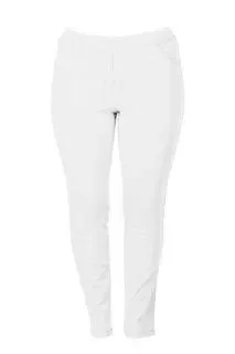 KJ Brand: Witte lange broek Jenny ( volledig op elastiek ) ( BRA.222 )