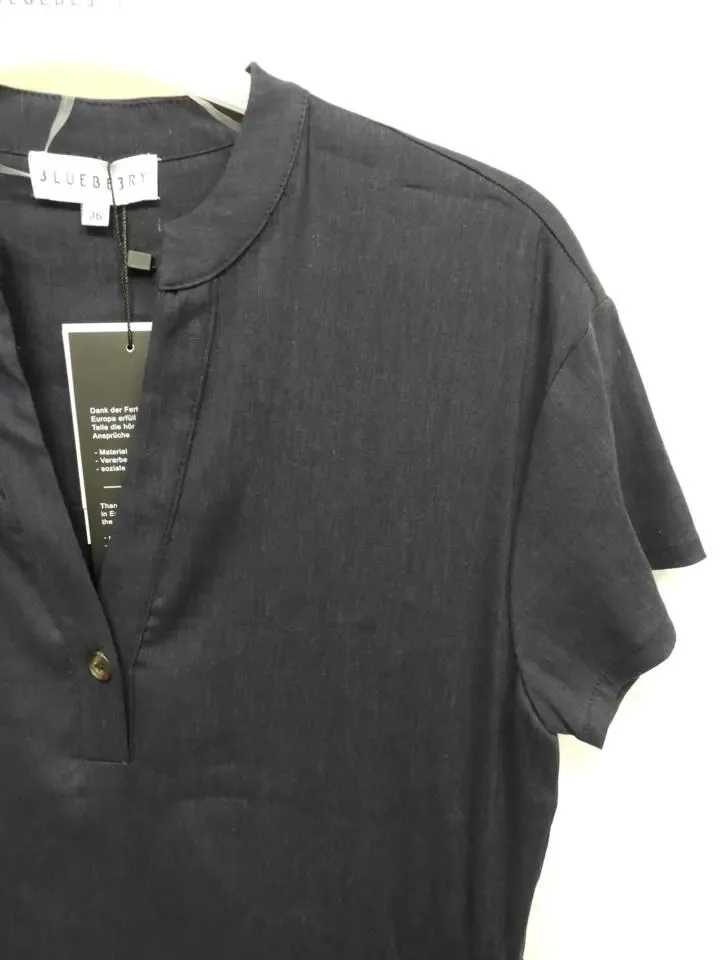 Bluebeery Linnen kleed: Donker blauw ( BLU.5 )