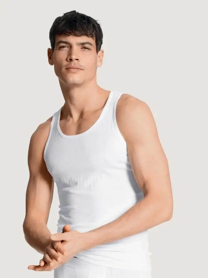 Calida Pure & style Heren Singlet: Fijne streep ( CAL.145 )