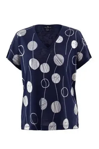 Marble T-shirt: fijn gebreid ( Blauw ) ( MAR.119)
