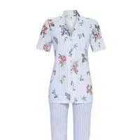 Ringella Doorknoop pyjama Dames: korte mouw - 3 / 4 broek ( RIN.284 )