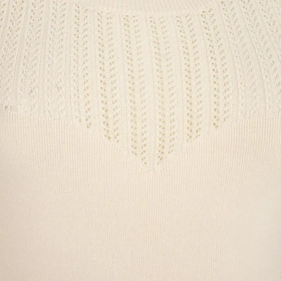 Esqualo Gebreide Top: Ajour Beige  ( ESQ.186 )