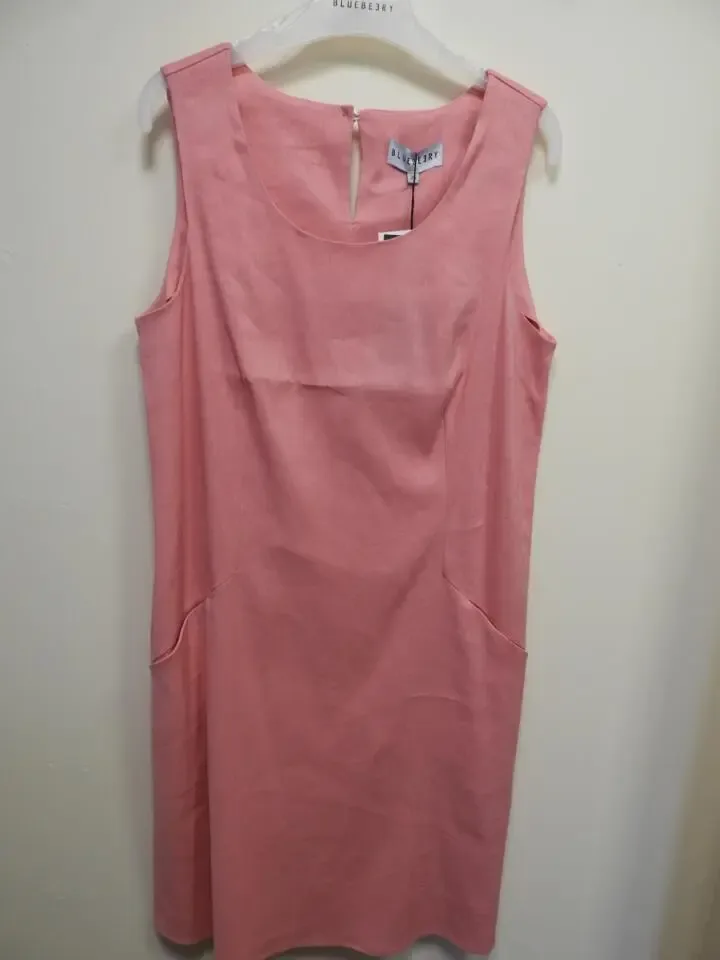 Bluebeery Kleed: mouwloos, Koraal Roze ( Linnen / viscose ) ( BLU.9 )